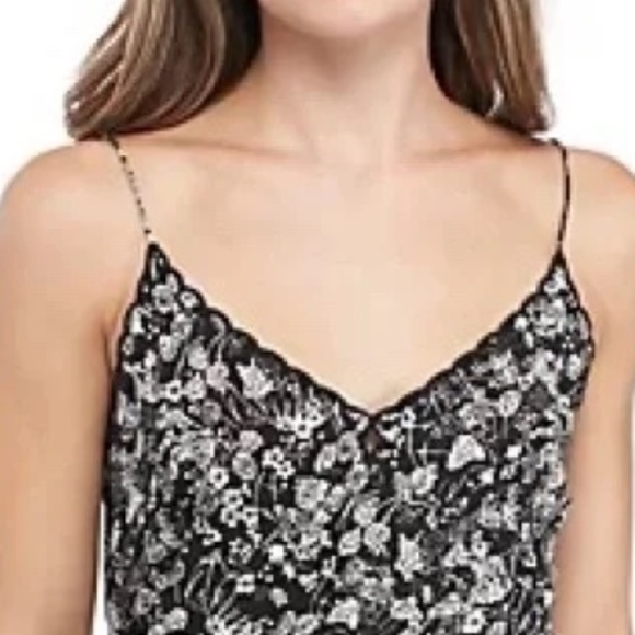 Intimately Free People Black Kora Floral Printed Woven Cami Tank Adjust Straps - Picture 3 of 12